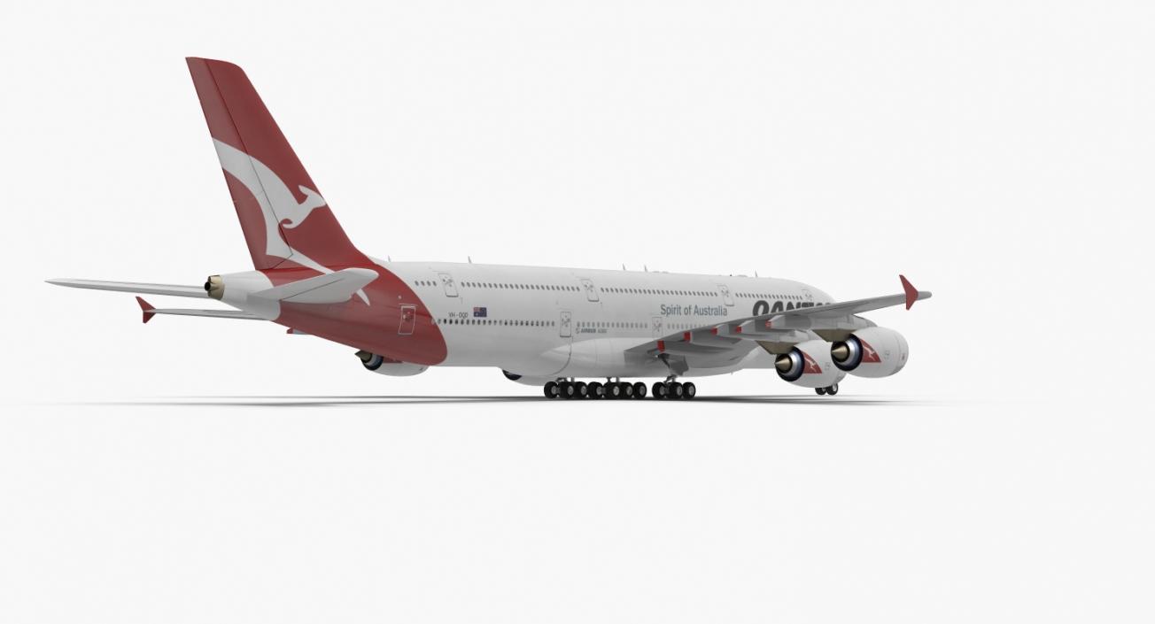 3D Airbus A380-1000 Qantas model